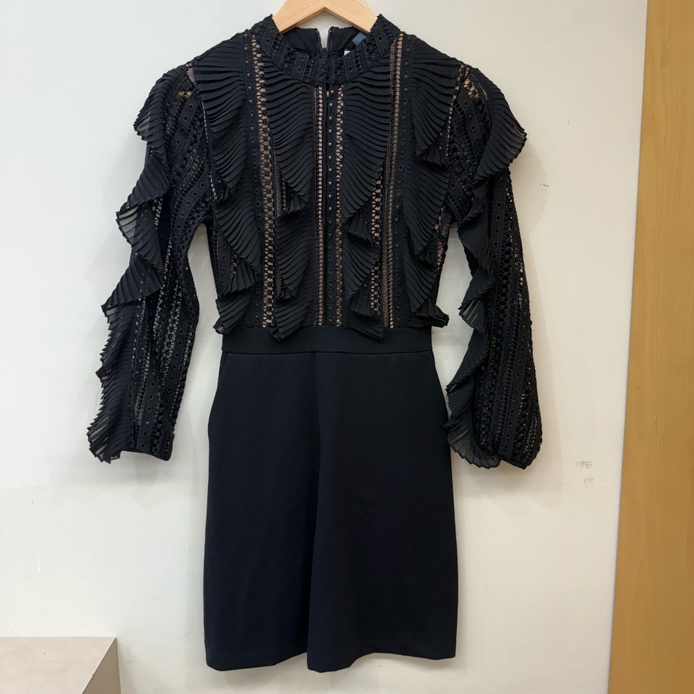 French Connection Patricia Lace Ruffled Mini Dress Size 4